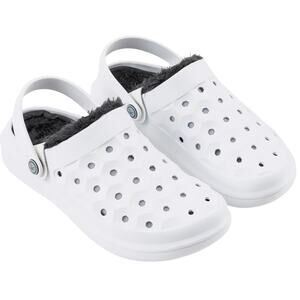 Joybees Adults Varsity Lined Clog White/Charcoal W9/M7